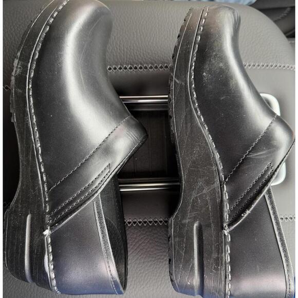 Sanita Danish Leather Black Clogs Workwear Nursing Doctor Minimalist Basic 39 - Picture 4 of 13